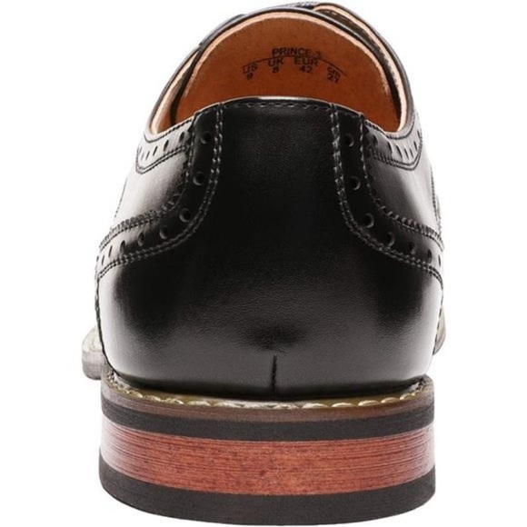 Men's Prince Classic Modern Formal Oxford Wingtip Lace Up Dress Shoes - Picture 5 of 9
